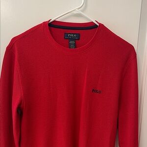 Polo by Ralph Lauren Vibrant Red Thermal Knit Top/Sleepwear/NWOT
